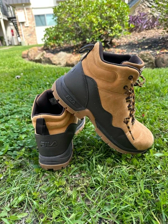 Fila Men's Wheat and Black Suede Work Boots - Picture 3 of 4